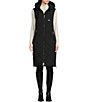 Color:Black - Image 3 - Kylie Quilted Hooded Water-Resistant Maxi Vest