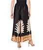 Vince Camuto Leaf Print Wide Leg Ankle Coordinating Pants, Color:Rich Black - Image 2