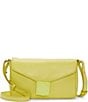 Color:Dark Yellow - Image 1 - Lefto Small Leather Crossbody Bag
