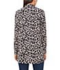 Color:Dark Pewter - Image 2 - Leopard Print Long Sleeve Knit Statement Tunic Cardigan