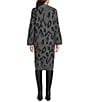Vince Camuto Leopard Print Long Sleeve Open Front Cardigan, Color:Medium Heather Grey - Image 2