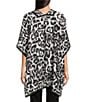Vince Camuto Leopard Printed Pleated Topper, Color:Black - Image 2