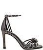 Color:Charcoal - Image 2 - Lidana Snake Embossed Leather Bow Dress Sandals