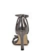 Color:Charcoal - Image 3 - Lidana Snake Embossed Leather Bow Dress Sandals