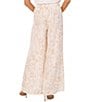 Vince Camuto Linen Printed Wide-Leg Pull On Pants, Color:Oyster Grey - Image 2