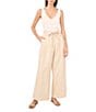 Vince Camuto Linen Wide Leg Tie Waist Pants, Color:Oyster Grey - Image 3