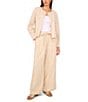 Vince Camuto Linen Wide Leg Tie Waist Pants, Color:Oyster Grey - Image 4