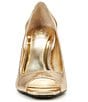 Color:True Gold - Image 5 - Lizanie Metallic Leather Peep Toe Dress Pumps