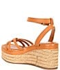 Color:Golden Walnut - Image 3 - Loressa Leather Knotted Espadrille Wedge Sandals