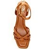 Color:Golden Walnut - Image 5 - Loressa Leather Knotted Espadrille Wedge Sandals