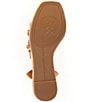 Color:Golden Walnut - Image 6 - Loressa Leather Knotted Espadrille Wedge Sandals