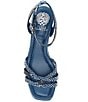 Color:Light Elemental Blue - Image 5 - Loressa Snake Print Leather Knotted Espadrille Wedge Sandals