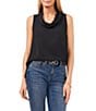 Color:Rich Black - Image 1 - Luxe CDC Sleeveless Cowl Neck Tank Top