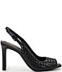 Color:Black - Image 2 - Lyndon Quilted Leather Peep Toe Slingback Pumps