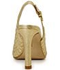 Color:Gold - Image 3 - Lyndon Quilted Metallic Leather Peep Toe Slingback Sandals