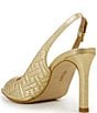Color:Gold - Image 4 - Lyndon Quilted Metallic Leather Peep Toe Slingback Sandals