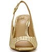 Color:Gold - Image 5 - Lyndon Quilted Metallic Leather Peep Toe Slingback Sandals