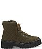 Color:Green - Image 2 - Maissa Quilted Suede Chain Detail Chunky Lug Sole Hiker Boots