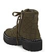 Color:Green - Image 4 - Maissa Quilted Suede Chain Detail Chunky Lug Sole Hiker Boots