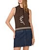 Vince Camuto Mock Neck Sleeveless Cable Sweater Top - Image 1
