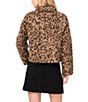 Vince Camuto Mohair Leopard Print Point Collar Long Sleeve Button Front Jacket, Color:Rich Taupe - Image 2