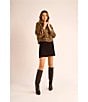 Vince Camuto Mohair Leopard Print Point Collar Long Sleeve Button Front Jacket, Color:Rich Taupe - Image 4