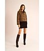 Vince Camuto Mohair Leopard Print Point Collar Long Sleeve Button Front Jacket, Color:Rich Taupe - Image 5