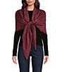Vince Camuto New Basket Weave Square Scarf, Color:Burgundy - Image 2