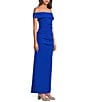 Vince Camuto Off The Shoulder Fold Over Sleeves Sheath Gown, Color:Cobalt - Image 3