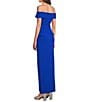 Vince Camuto Off The Shoulder Fold Over Sleeves Sheath Gown, Color:Cobalt - Image 4