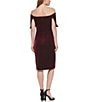 Color:Wine - Image 2 - Off-the-Shoulder Short Sleeve Velvet Bodycon Dress