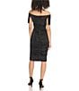 Color:Black - Image 2 - Off-the-Shoulder Sleeveless Ruching Midi Dress