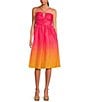 Color:Hot Pink - Image 1 - Ombre Halter Neck Sleeveless Taffeta Dress