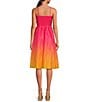 Color:Hot Pink - Image 2 - Ombre Halter Neck Sleeveless Taffeta Dress