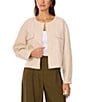 Vince Camuto Open Neck Long Sleeve Double Pocket Button Front Cropped Jacket, Color:Oyster Grey - Image 5