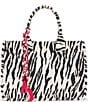 Color:Black/White - Image 1 - Zebra Print Orla Tote Bag