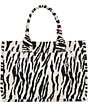 Color:Black/White - Image 2 - Zebra Print Orla Tote Bag
