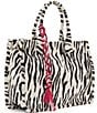 Color:Black/White - Image 4 - Zebra Print Orla Tote Bag