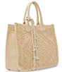 Color:Warm Vanilla - Image 4 - Crochet Look Canvas Orla Tote Bag