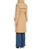 Vince Camuto Petite Size Plaid Collar Removable Hood Belted Button Front Double Breasted Trench Coat - Image 2