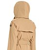 Vince Camuto Petite Size Plaid Collar Removable Hood Belted Button Front Double Breasted Trench Coat - Image 3