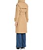 Vince Camuto Plaid Pattern Point Collar Belted Double Breasted Raincoat - Image 2