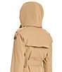 Vince Camuto Plaid Pattern Point Collar Belted Double Breasted Raincoat - Image 3