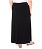 Vince Camuto Plus Size A-Line Pull-On Maxi Skirt, Color:Rich Black - Image 2
