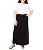 Vince Camuto Plus Size A-Line Pull-On Maxi Skirt, Color:Rich Black - Image 3