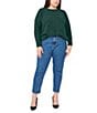 Vince Camuto Plus Size Crew Neck Long Sleeve Extended Shoulder Seamed Cozy Statement Sweater, Color:Wise - Image 3