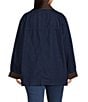 Vince Camuto Plus Size Denim Corduroy Point Collar Snap Front Barn Style Jacket - Image 3
