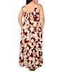 Vince Camuto Plus Size Floral Printed Woven Square Neck Sleeveless Shift Maxi Dress, Color:Chili - Image 2