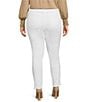 Color:Ultra White - Image 2 - Plus Size Frayed Hem Skinny Ankle Jeans