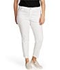 Vince Camuto Plus Size Frayed Hem Skinny Ankle Jeans, Color:Ultra White - Image 1